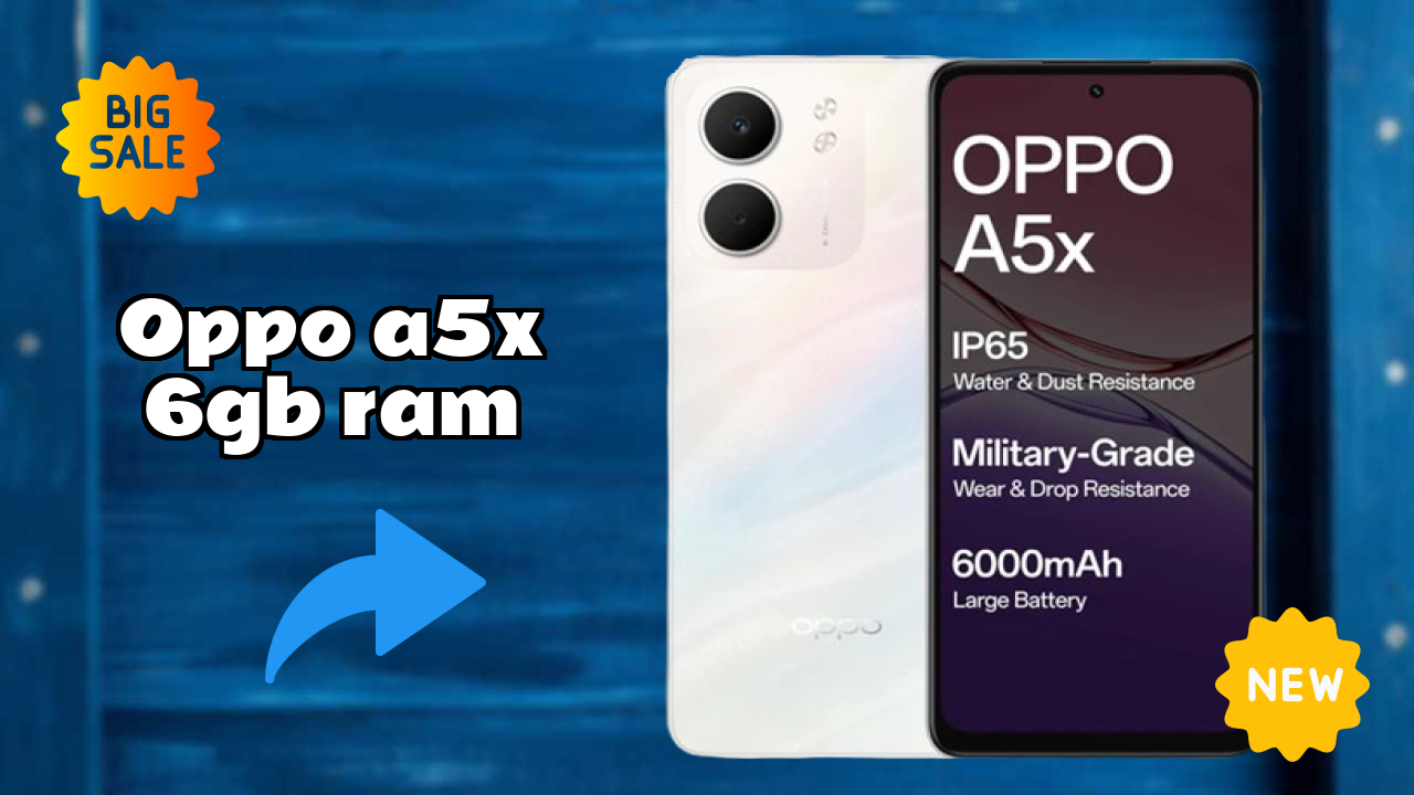 OPPO A5x 6GB RAM Display Size: 6.67 Inches (16.94 Cm) Screen Quality